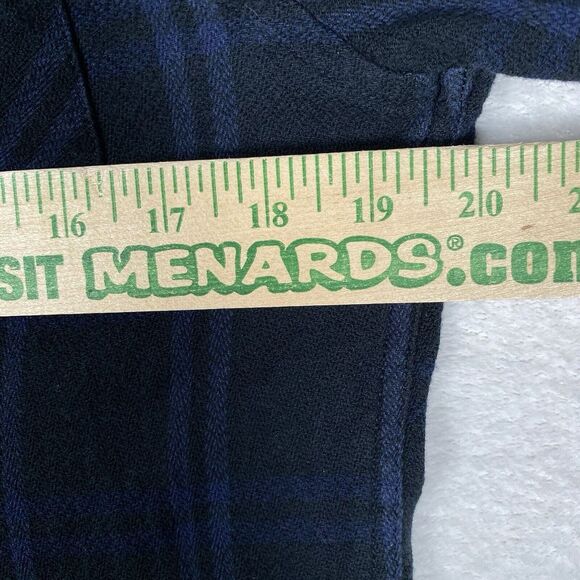 RVCA Men's Long Sleeve Button Up Blue Plaid Medium Slim Fit Shirt Lightweight - Picture 6 of 7